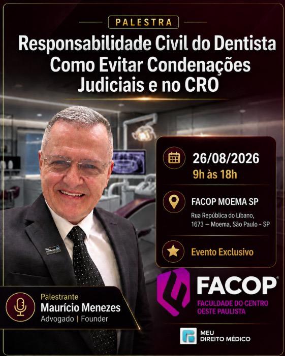 Cartaz de palestra na FACOP Moema, São Paulo