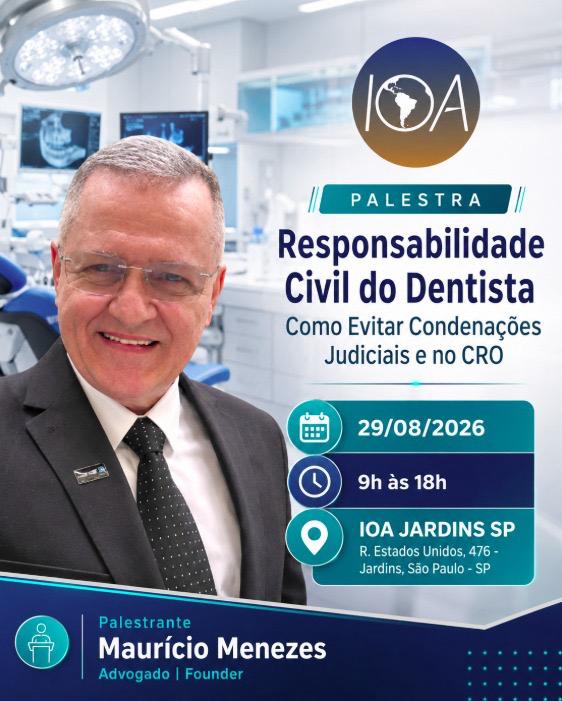 Cartaz de palestra no IOA Jardins, São Paulo